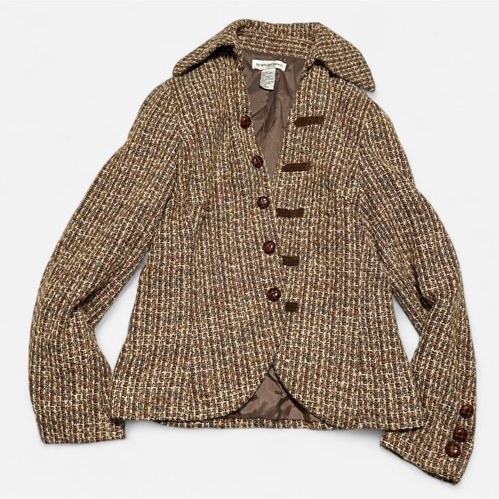 Newport News Brown tweed blazer size 4
